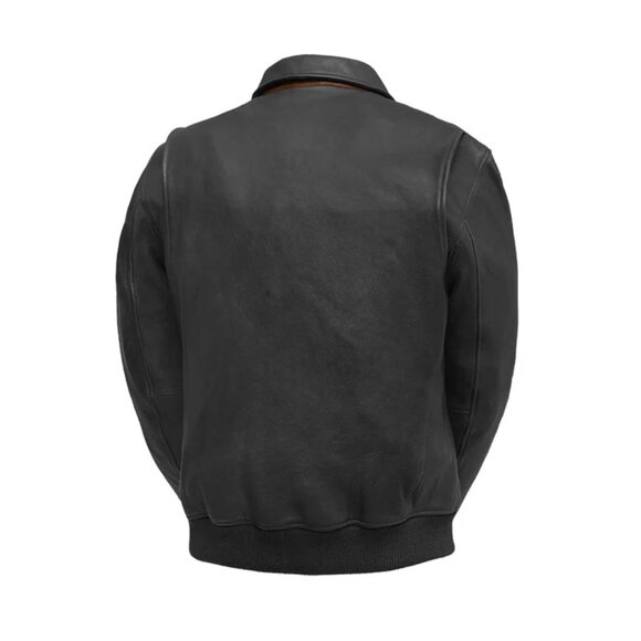 Moto Bomber - Men's Leather Jacket - Picture 3 of 6